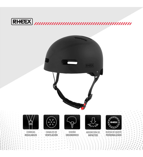 Casco Para Monopatin Bici Mtb Skate Rollers Comodo Y Seguro Negro L