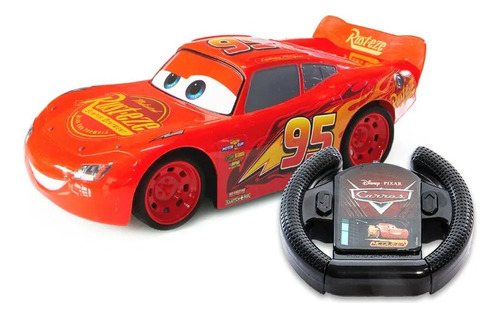 Carrinho Mcqueen Disney Carros Controle Remoto Cor Vermelho