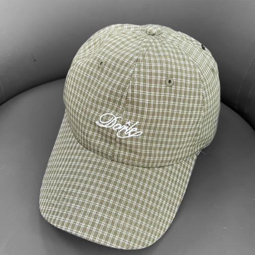 Gorra De Béisbol Unisex Verde A Cuadros Con Protección Solar
