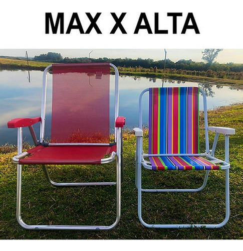 Kit 2 Cadeira Max Alumínio Reforçada Até 140kg Cinza Zaka