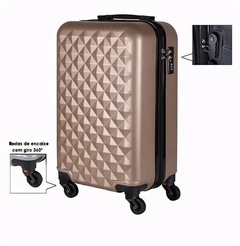 Maleta De Viaje Mediana 18 Kilos De Capacidad Color Dorado | Cuotas sin  interés