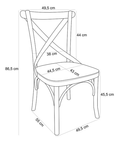 Cadeira Para Sala de Jantar e Estar Living Ávila L02 Madeira Maciça