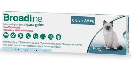 Desparasitante Y Antipulgas Broadline Gato 0.6 2.5 Kl  Y A