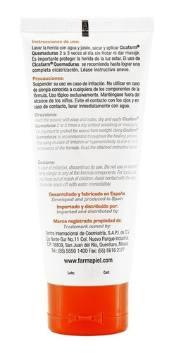 Imagen 5 de 6 de Crema Cicatrizante Para Quemaduras Superficiales Cicafarm Q