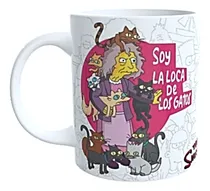 Comprar Taza Los Simpson La Loca De Los Gatos Urban Gifts Prémium Blanco Los Simpson