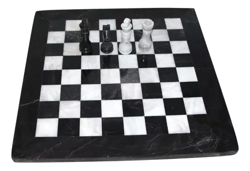 Jogo de Xadrez em Mármore Natural 32pçs - 44x44x4,7cm -  JXM01-LMARMERBUTIKDecoraçãoMarmer Butik - Home Decor