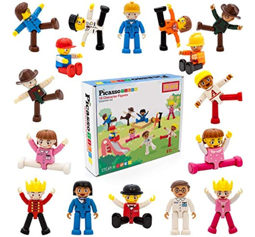 Picassotiles 16 Piece Personaje Figuras De Acción Niño Peque