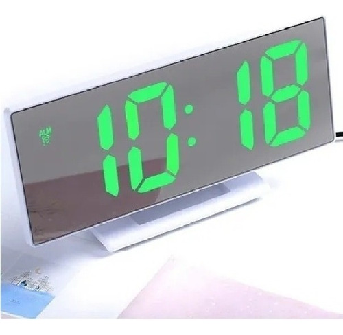 Relogio Despertador De Mesa Digital Led Espelhado Bancada