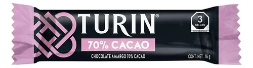 Chocolate Amargo Turin 70% Cacao 16 G