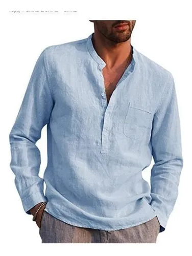 Camisa lino hombre outlet slim fit