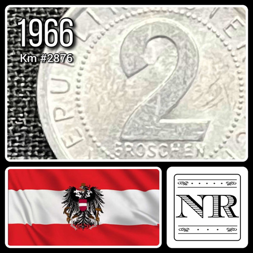 Austria - 2 Groschen - Año 1966 - Km #2876 - Aguila