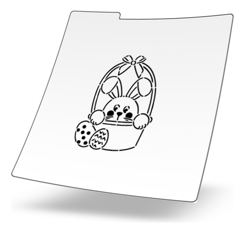 Stencil Reusable Galletas - Pascua - Conejo En Canasta