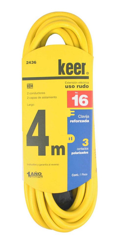 Extensión Eléctrica Keer Reforzada 4 M - Set 2 Piezas