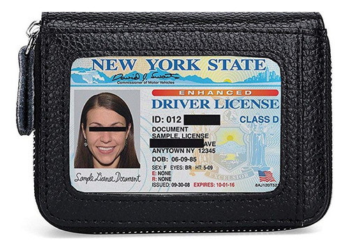 Tarjetero Piel Multi-ranura Unisex, Doble Capa Monedero