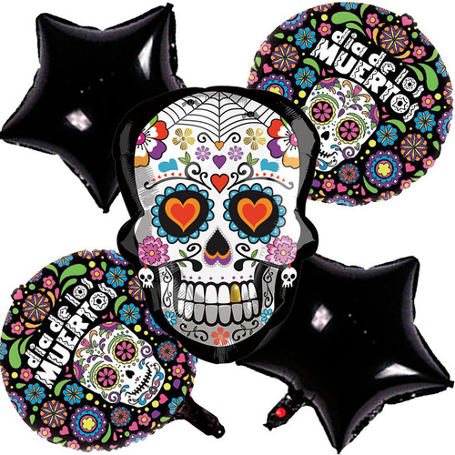 Set De 5 Globos Tematica Haloween, Catrina Decoracion