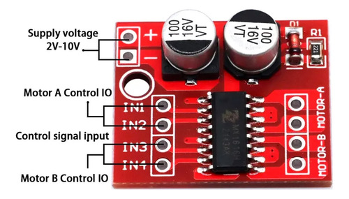 2 Piezas Puente H Mx1508 Mini L298n Doble Pwm Driver Motor