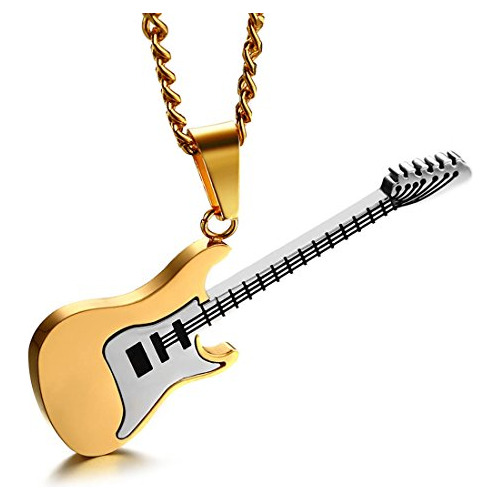 Mens Collares Colgante Símbolo De Música De Guitarra ...