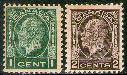 Canadá Serie X 2 Sellos Mint Rey George V Años 1932-33  