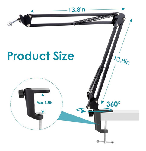 Soporte Brazo Microfono Condensador Para Grabación Estudio