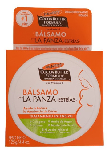 Bálsamo Para Abdomen Palmers Cocoa Butter Formula Para La Panza Estrías En Tarro 125g