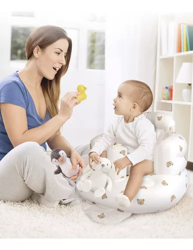 Asiento inflable para bebés de 3 a 36 meses, bomba de aire integrada, sofá  de apoyo para la espalda para bebés, silla para sentarse, asiento de piso