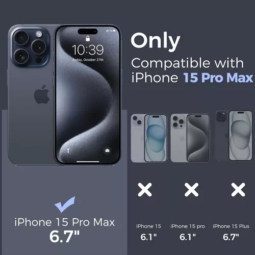 Para iPhone 15 Pro Max IP68 Funda magnética para teléfono MagSafe  impermeable (negro)