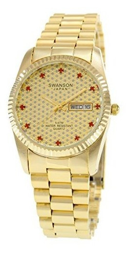 Reloj De Oro Swanson Para Hombre Con Esfera De Oro Fechada E