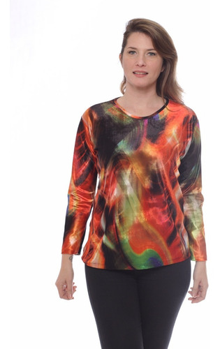 Imagen 6 de 6 de Sweater Manga Larga Terciopelo Talle Grande Art 1567 Local
