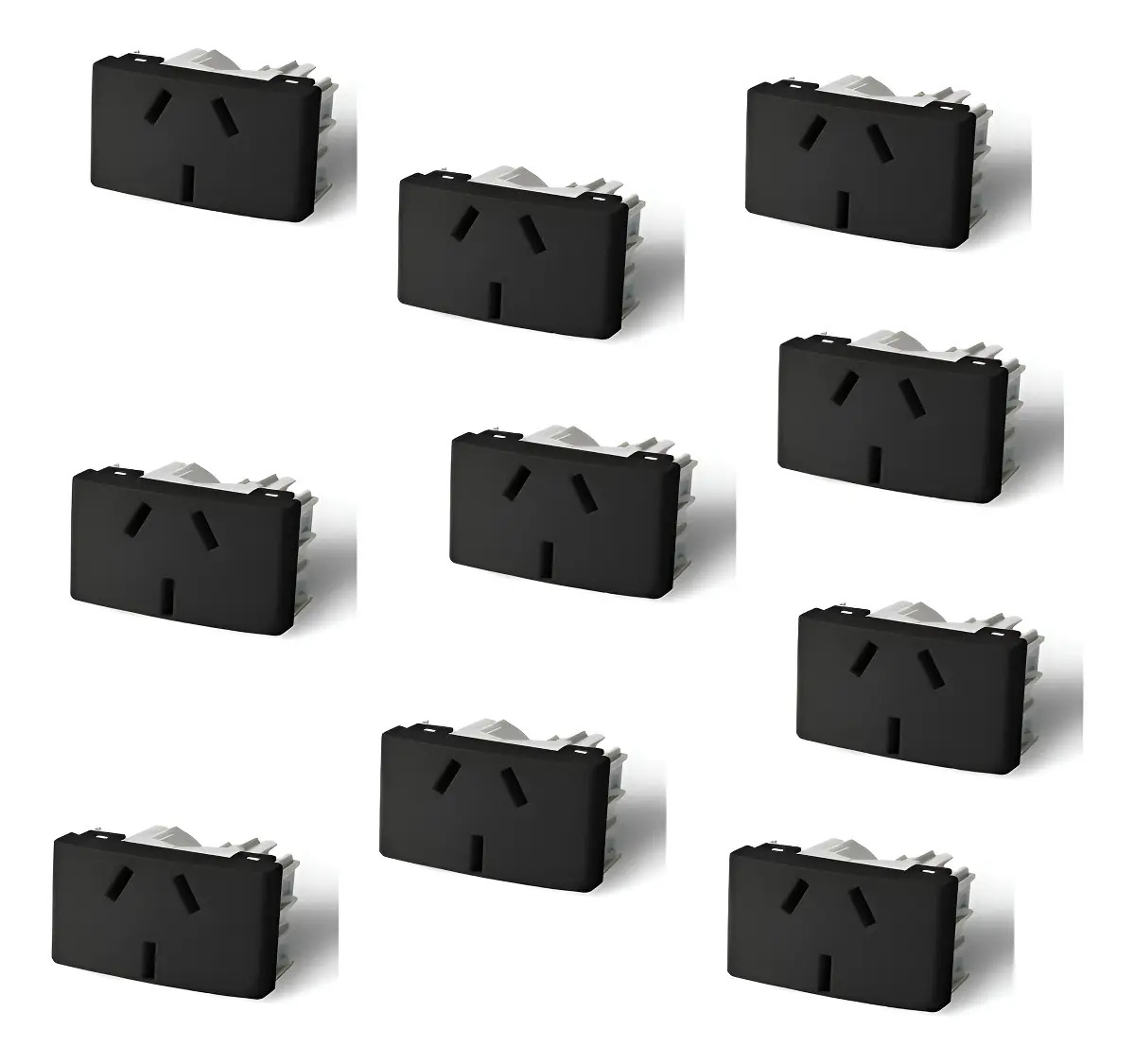 Módulo Toma Enchufe Kalop Iram Blanco Negro 10A Pack X10