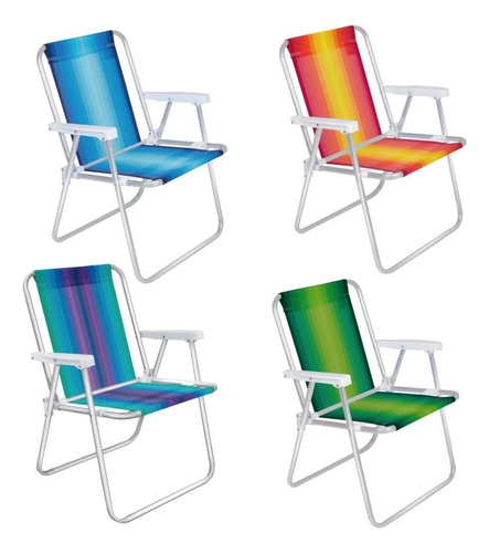 Kit Praia Duas Cadeiras Coloridas +caixa Térmica Cooler 19 L