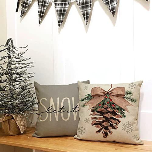 Juego 4 Fundas De Almohada Decorativas Navidad 20 Cm