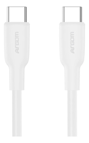 Cable Tipo C A Tipo C 65w Silicon Flex 1.8mts Argom Blanco