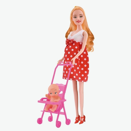 Imagen 4 de 6 de Muñeca Embarazada Con Bebe Cochecito Pretty Mami De Ditoys