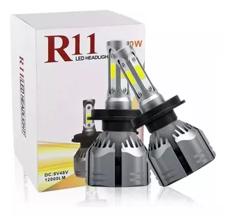 Kit De Faros Luces Led Delanteros R11 3 Lados Cob H4