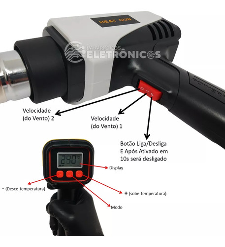 Soprador E Aquecedor 1200w Com Painel Digital 110v