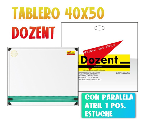 Tablero Para Dibujo Técnico Dozent 40x50 Con Atril + Estuche
