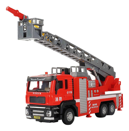 Mz Camión De Bomberos A Escala 1/50, Vehículo Accionado Por