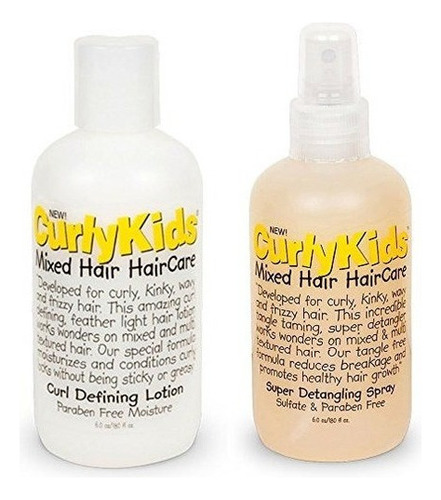 Curlykids Curl Definiendo Locion Y Super Desenredante Conjun