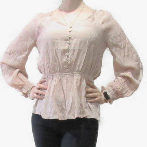 Blusa De Manga Larga Color Lavanda - Taupe