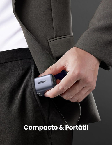 Cargador 35w Ugreen Carga Rápida Nexode Gan Tipo C Y Usb Pd