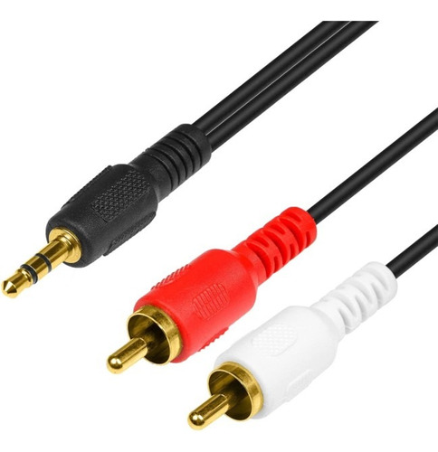 Cable De Audio 1 Plug 3.5mm A 2 Rca Trautech De 1.80 Metros