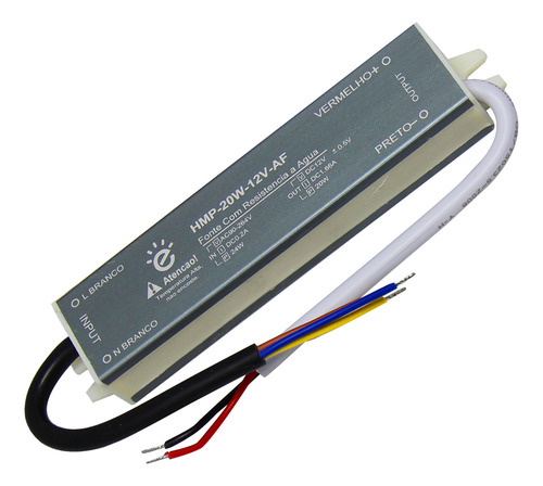 Fonte Embralumi Ip67 Blindada 12v 20w 1.5a 2 Anos