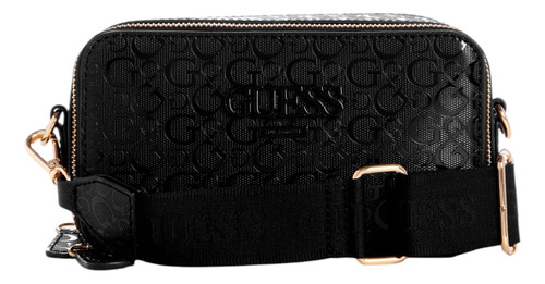 Bolsa Guess Factory Sb831114-bks Acabado de los herrajes Níquel Color Negro Correa de hombro Negro Diseño de la tela Liso