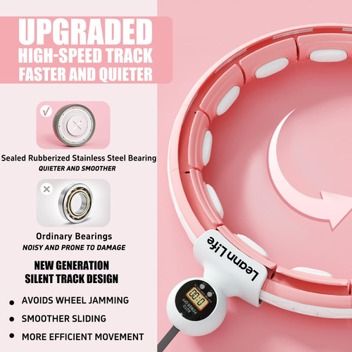 U5-16 Knots Waist 28- 46, Silent Smart Weighted Hula Hoop