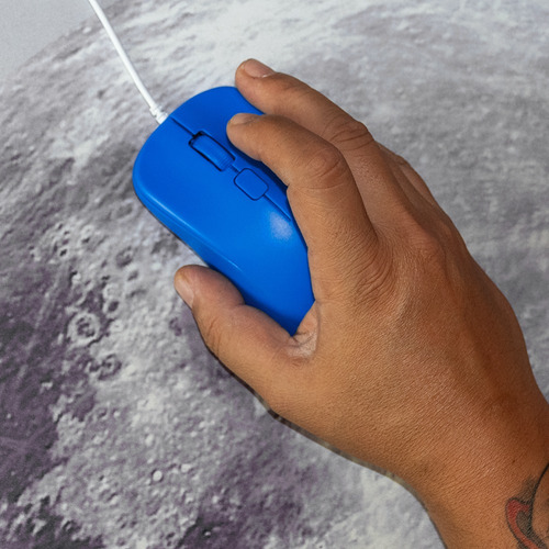 Mouse Techzone Alámbrico Colors 1200 Dpi Azul 1.5 M Cable Azul