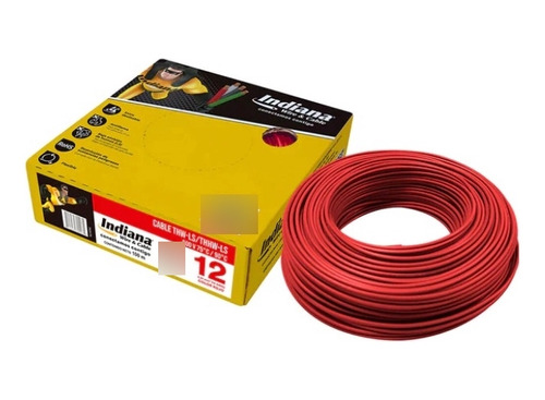 Indiana Cable Rojo Tipo Thw-ls/thhw-ls600v 75°c/90°c 12awg