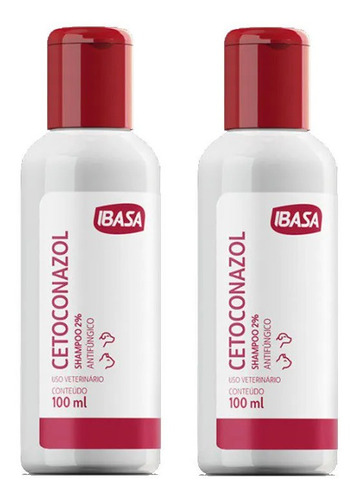 2 Cetoconazol Shampoo 2% 100 Ml Ibasa Pet - Envio Imediato