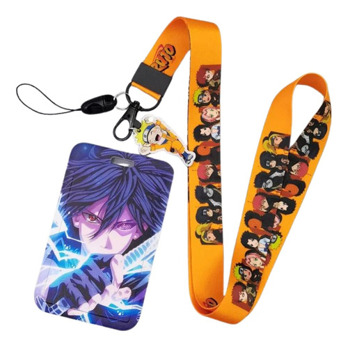 Portacredencial + Lanyard Naruto Sasuke Rinnegan