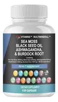 Comprar 120 Cápsulas-musgo Marino 3000 Mg Aceite De Semilla Negra 2000 Mg Ashwagandha 1000 Mg Cúrcuma 1000 Mg Vejiga 1000 Mg Ba