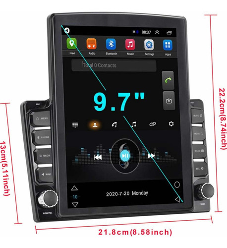 Radio Android Carplay 2+32 Tipo Tesla Universal 9.7 Pulgadas